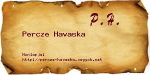 Percze Havaska névjegykártya